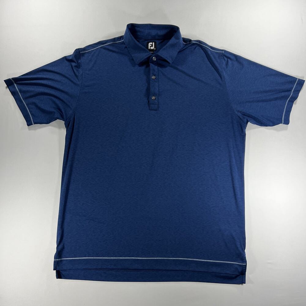 FOOTJOY Polo Mens 2XL Short Sleeve Blue With Thin Stripes